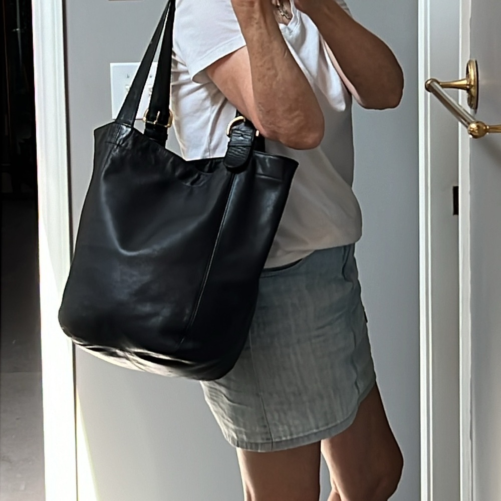 Coach Black Leather Vintage Tote Hobo Large Shoulderbag Handbag Y2K Waverly Soho